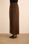 Kahverengi Beli Lastikli Bol Pantolon - 5