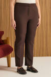 Kahverengi Beli Lastikli Dokuma Pantolon - 4