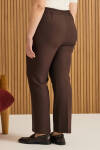 Kahverengi Beli Lastikli Dokuma Pantolon - 5
