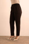 Kahverengi Beli Lastikli Dokuma Pantolon - 4