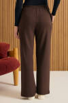 Kahverengi Beli Lastikli Örme Pantolon - 6