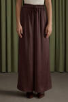 Kahverengi Beli Lastikli Saten Pantolon - 3