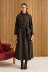 Kahverengi Cotton Elbise - 4