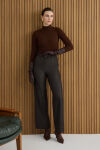 Kahverengi Denim Görünümlü Pantolon - 6