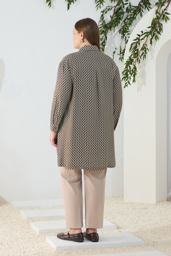 Kahverengi Desenli Klasik Tunik - 7