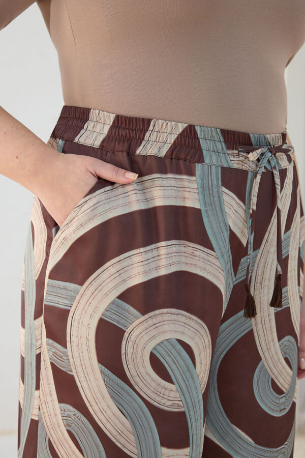 Kahverengi Desenli Pantolon - 4