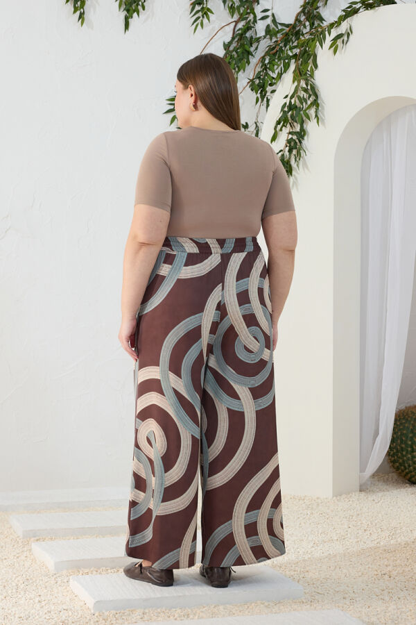 Kahverengi Desenli Pantolon - 5