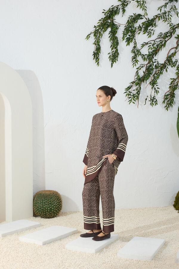 Kahverengi Desenli Pantolon - 2