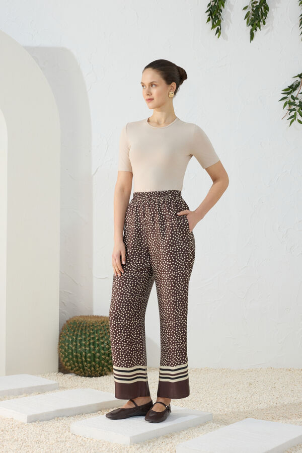 Kahverengi Desenli Pantolon - 4