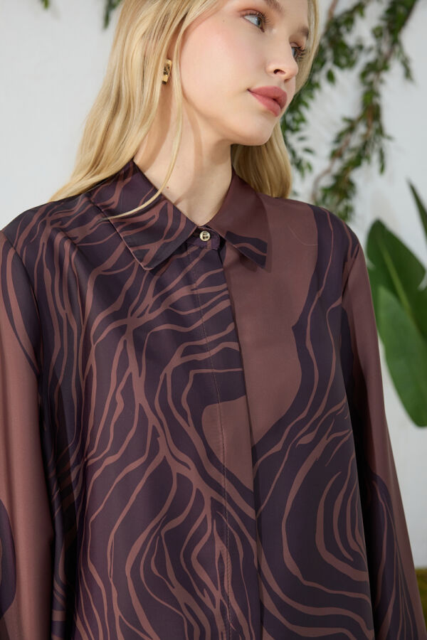 Kahverengi Desenli Tunik - 6