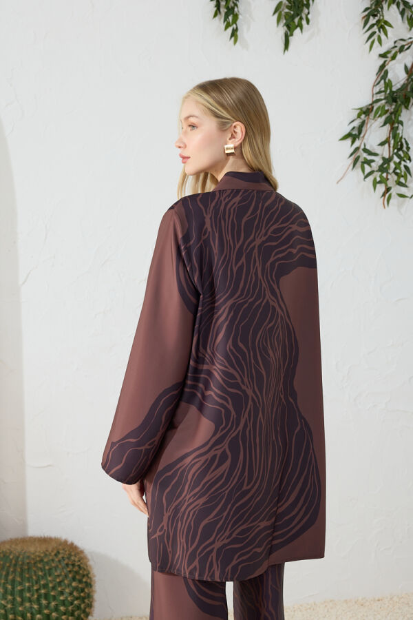 Kahverengi Desenli Tunik - 7