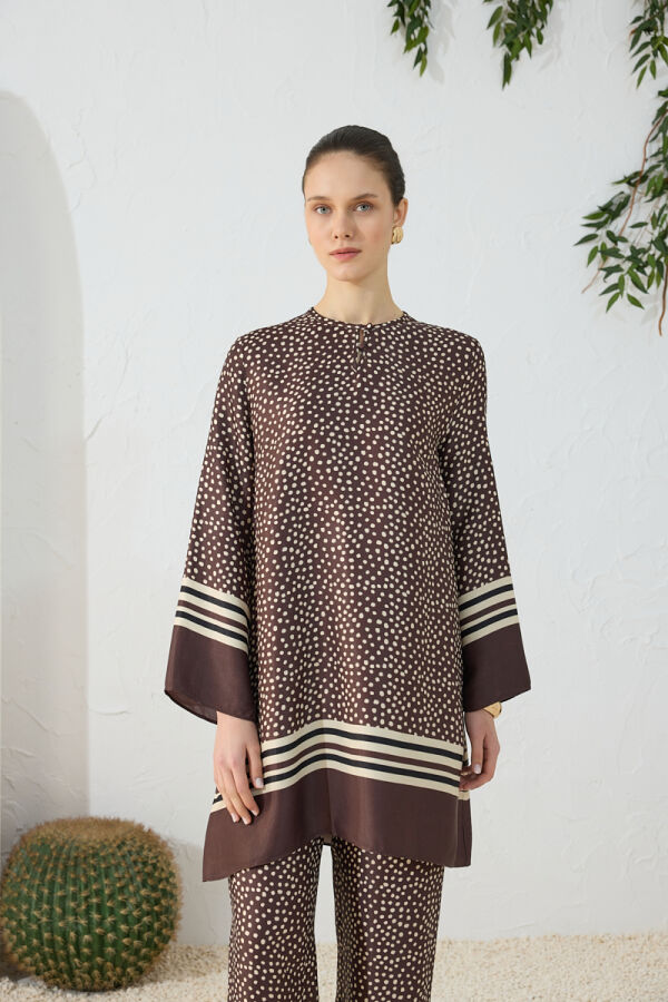 Kahverengi Desenli Tunik - Aker (1)