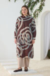 Kahverengi Desenli Tunik - 4