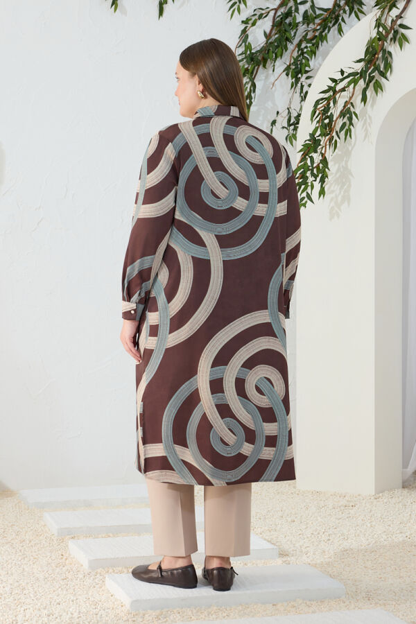 Kahverengi Desenli Tunik - 6