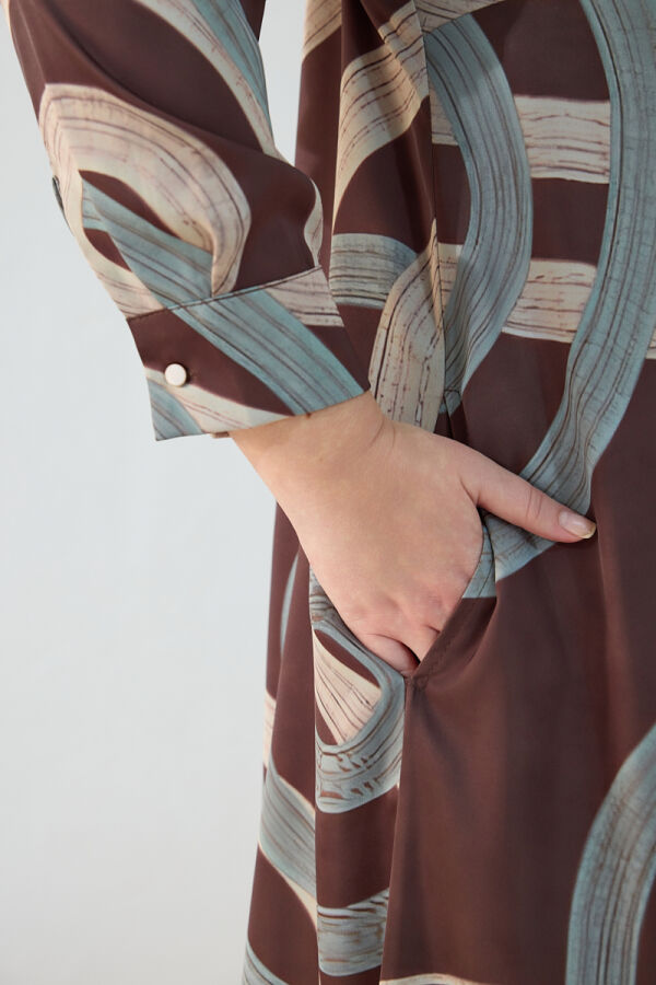 Kahverengi Desenli Tunik - 6