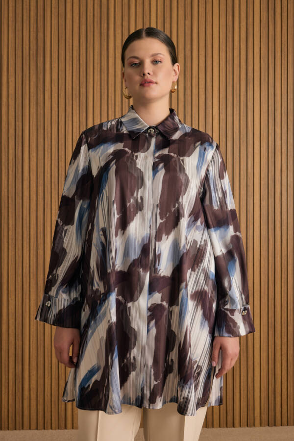 Kahverengi Desenli Tunik - 2