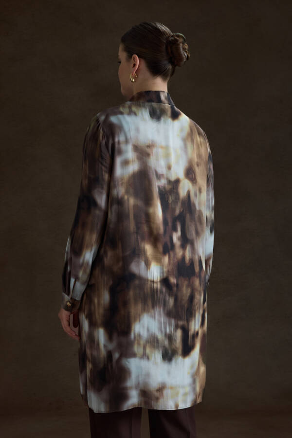 Kahverengi Desenli Viscon Tunik - 6