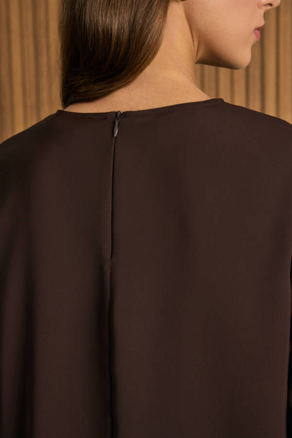 Kahverengi Dokuma Bluz - 4