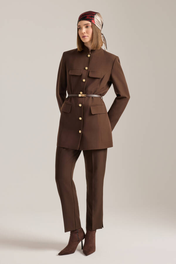 Kahverengi Dokuma Pantolon - Aker (1)