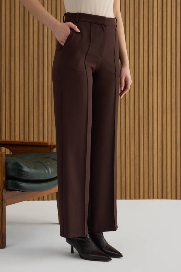 Kahverengi Dokuma Pantolon - 4