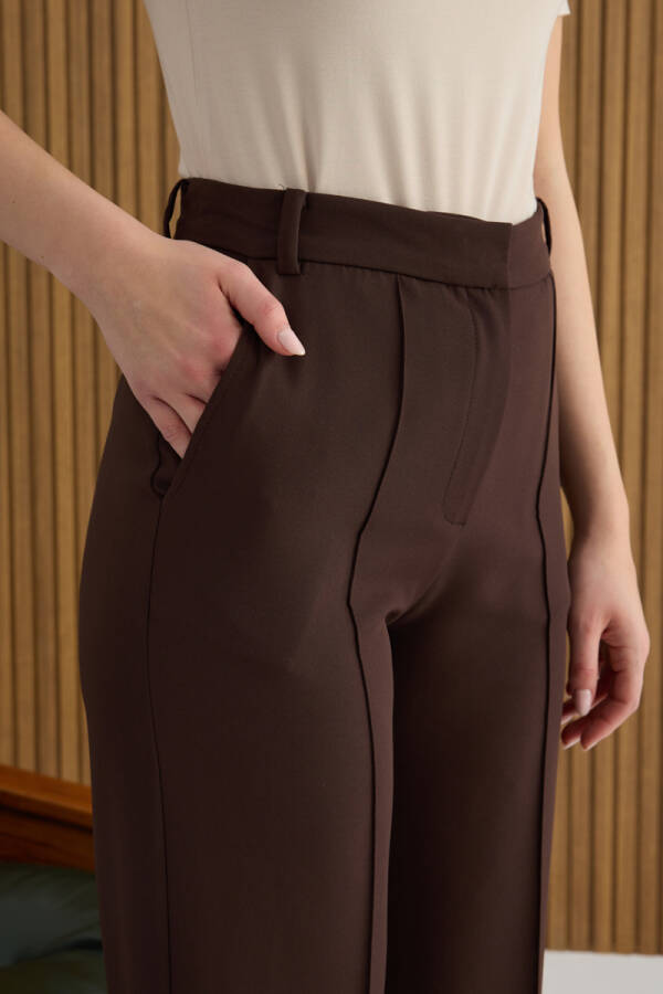 Kahverengi Dokuma Pantolon - 5