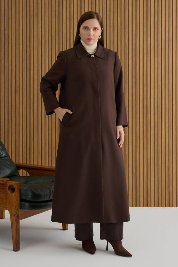 Kahverengi Dokuma Pardösü - 4