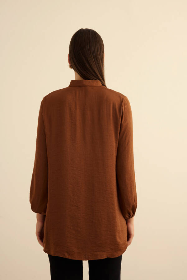 Kahverengi Dökümlü Tunik - 7
