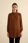 Kahverengi Dökümlü Tunik - 2