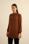 Kahverengi Dökümlü Tunik - 5