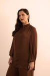 Kahverengi Dökümlü Tunik - 5