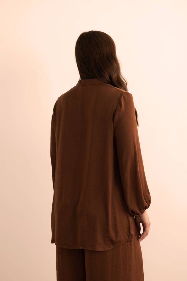 Kahverengi Dökümlü Tunik - 7