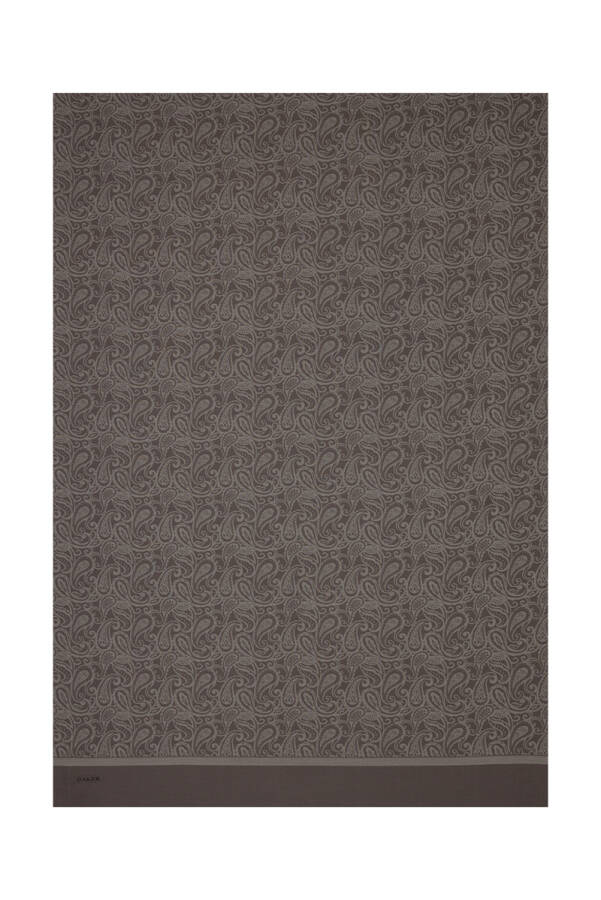 Kahverengi Etnik Desenli Jakar Şal - Aker