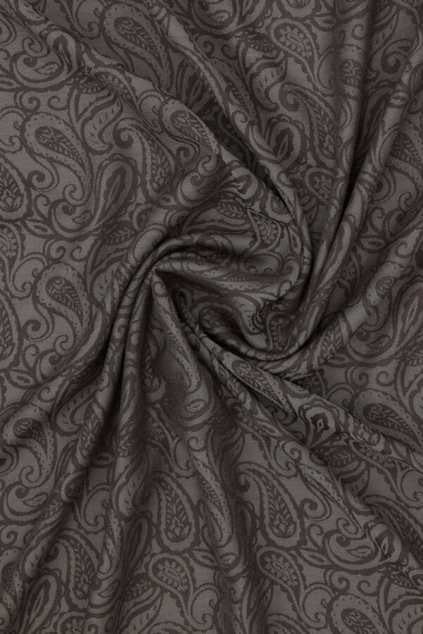 Kahverengi Etnik Desenli Jakar Şal - 2