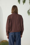 Kahverengi Fonksiyonel Dik Yaka Ceket - 7