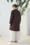 Kahverengi Hakim Yaka Brit Detaylı Tunik - 6