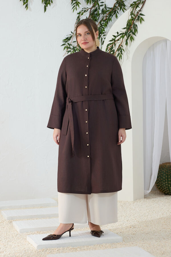 Kahverengi Hakim Yaka Tunik - Aker (1)