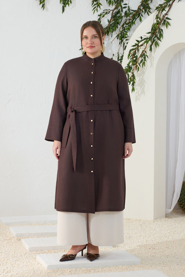 Kahverengi Hakim Yaka Tunik - 3
