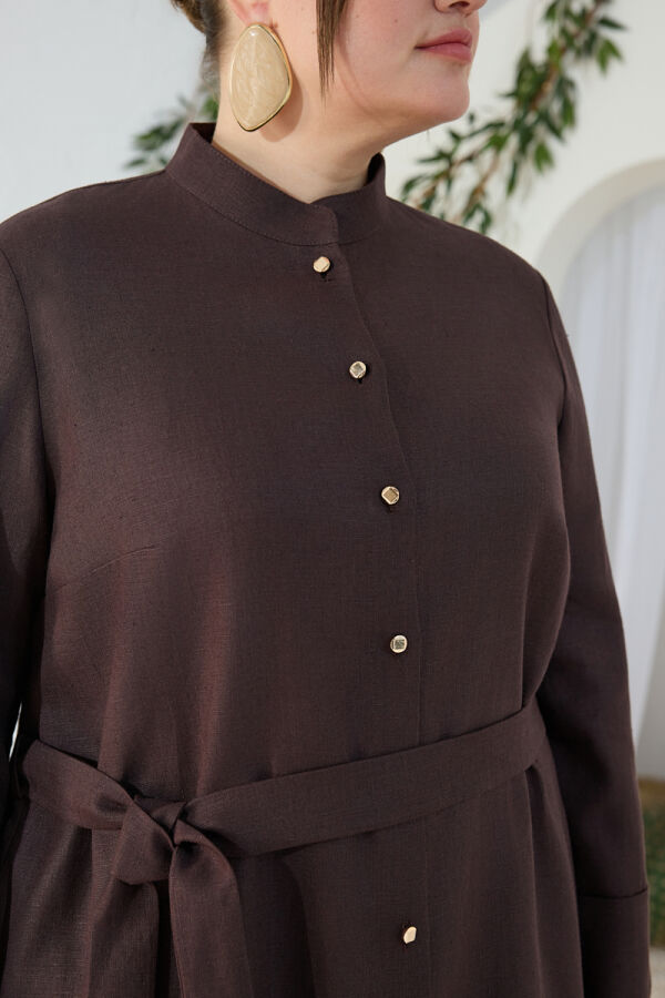Kahverengi Hakim Yaka Tunik - 6