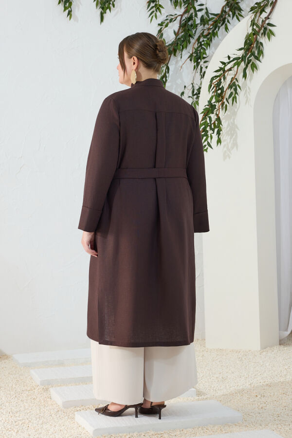 Kahverengi Hakim Yaka Tunik - 7