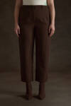 Kahverengi İç Beli Lastikli Dokuma Pantolon - 2