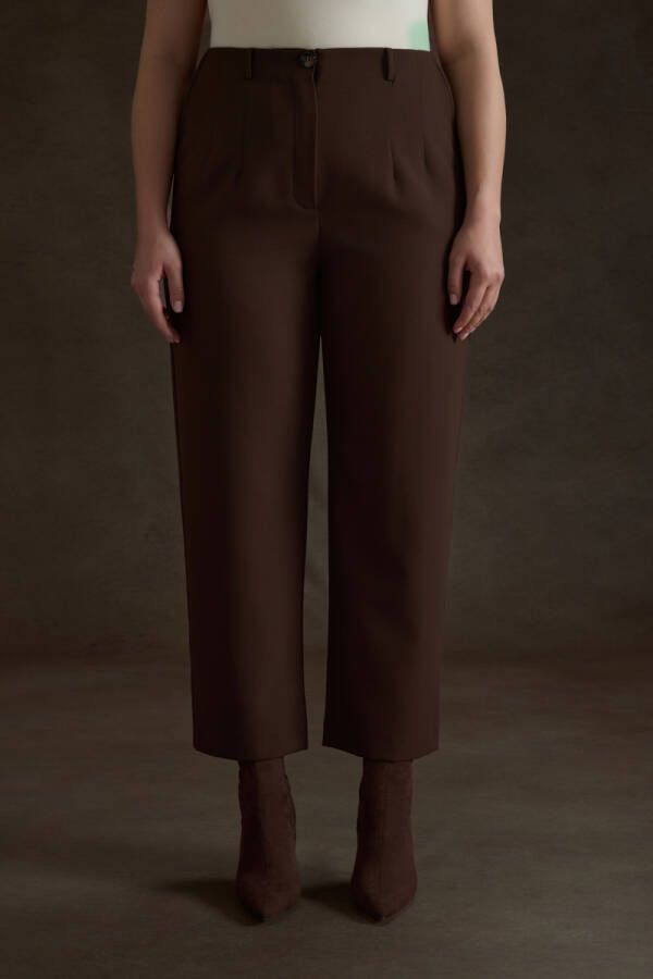 Kahverengi İç Beli Lastikli Dokuma Pantolon - Aker (1)