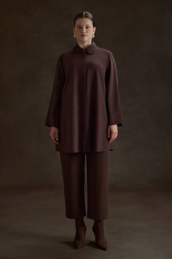 Kahverengi İç Beli Lastikli Dokuma Pantolon - Aker