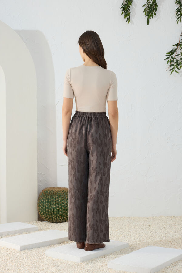 Kahverengi Jakarlı Pantolon - 6