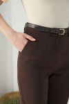 Kahverengi Kemerli Klasik Pantolon - 6