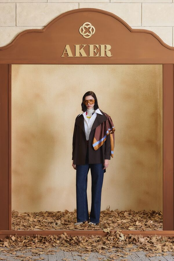 Kahverengi Kısa Trençkot - Aker