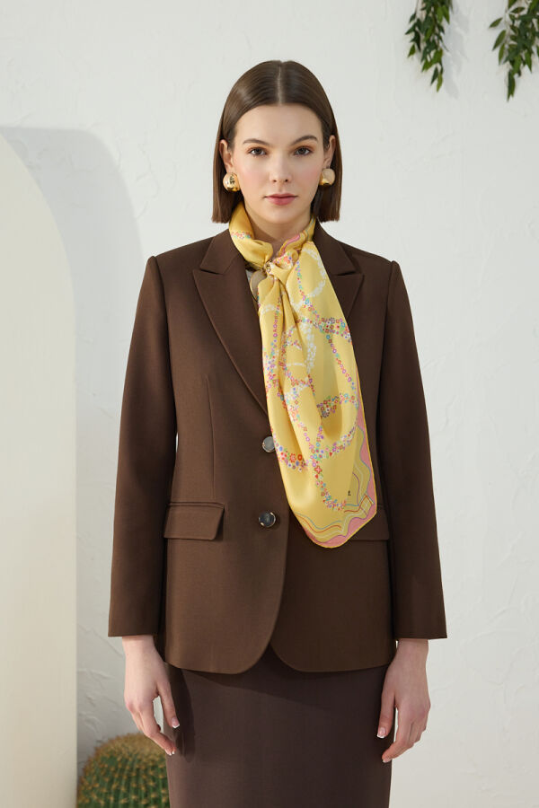 Kahverengi Klasik Blazer Ceket - 2