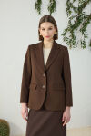 Kahverengi Klasik Blazer Ceket - 3