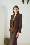 Kahverengi Klasik Blazer Ceket - 4