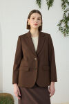 Kahverengi Klasik Blazer Ceket - 5
