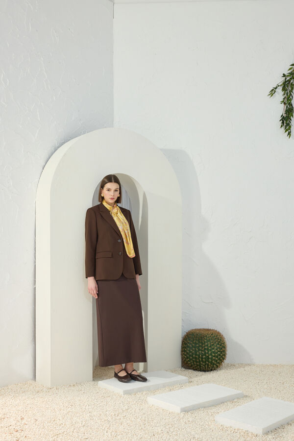 Kahverengi Klasik Blazer Ceket - Aker